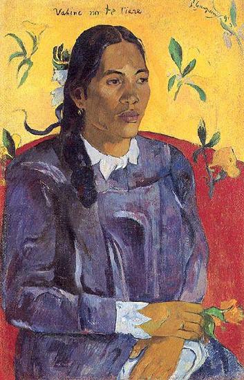 Paul Gauguin Woman with a Flower oil painting image